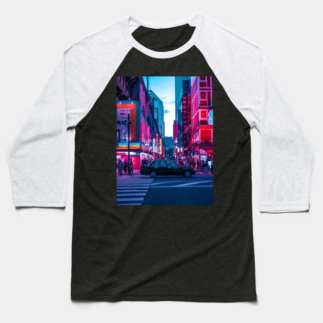 Evening sights of Akihabara Baseball T-Shirt by HimanshiShah